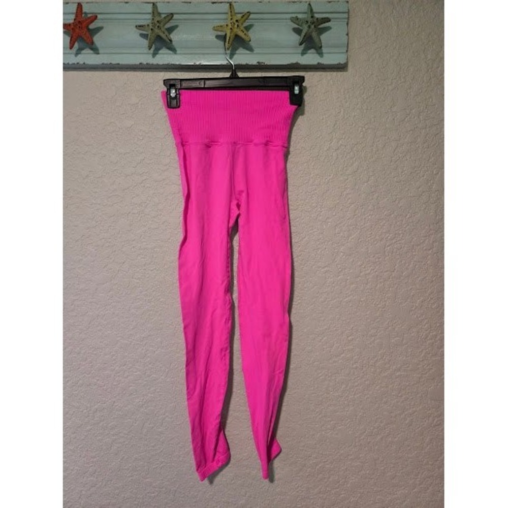 Free People‎ Movement Good Karma Leggings Neon Pink High Rise XS/S Activewear